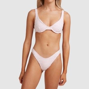 NWOT Billabong pink gingham bikini